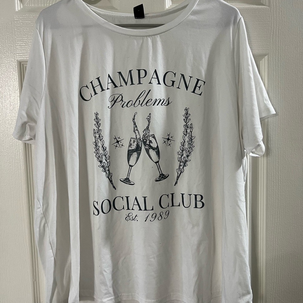 SHEIN White Tee with Black Graphic